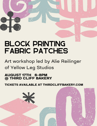 Ticket for Block Printing Workshop 8-17-2025